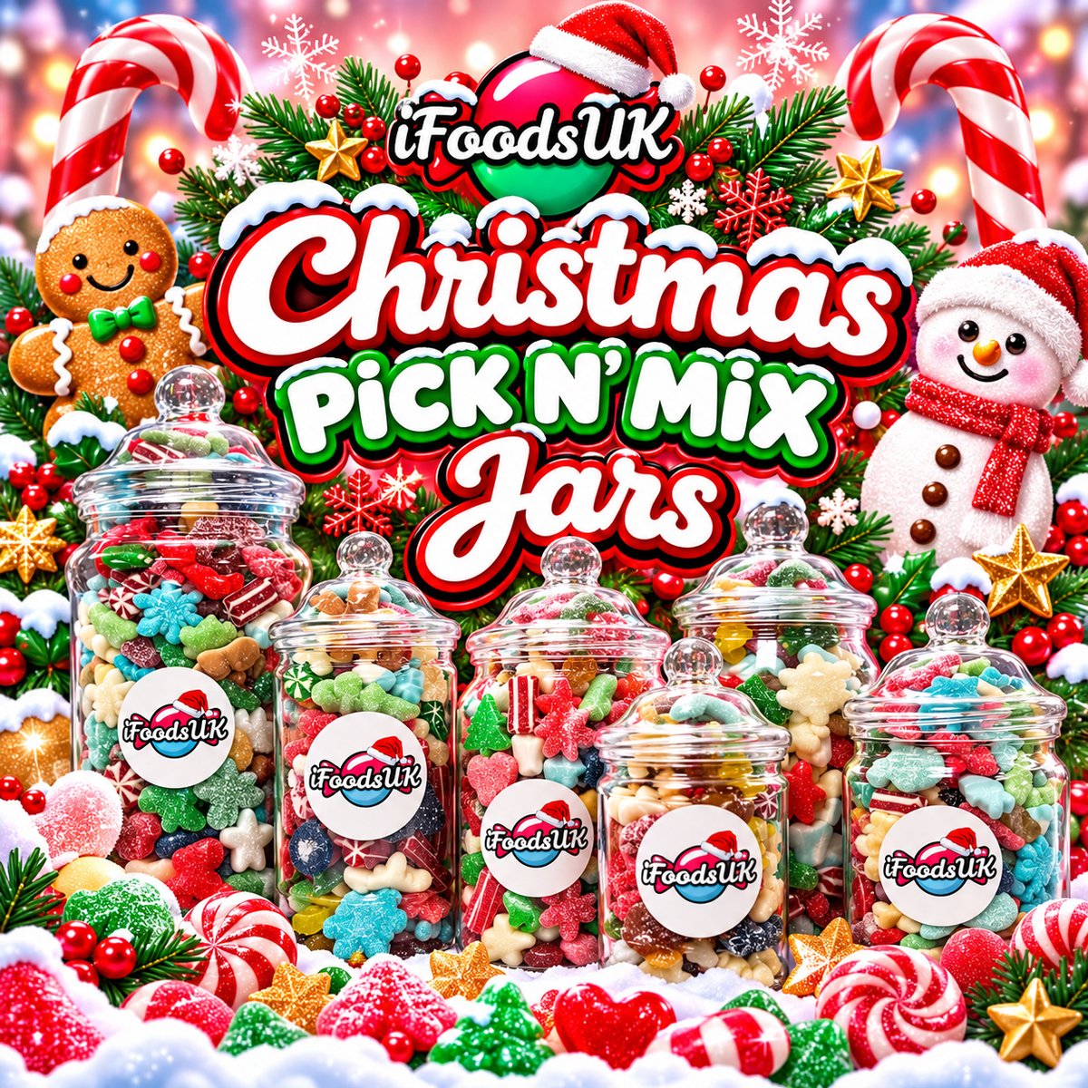 Christmas Pick N' Mix Sweets Jar