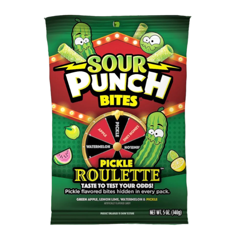 Sour Punch Bites Pickle Roulette Bag 140g