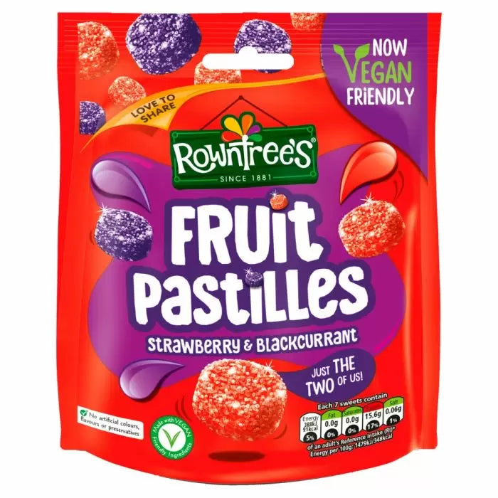 Rowntree's Fruit Pastilles Strawberry & Blackcurrant 143g