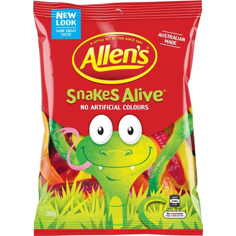 Allens Snakes Alive 200g - Best Before September 2023