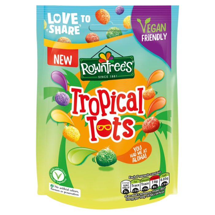 Rowntree's Tropical Jelly Tots 140g - Best Before October 2025