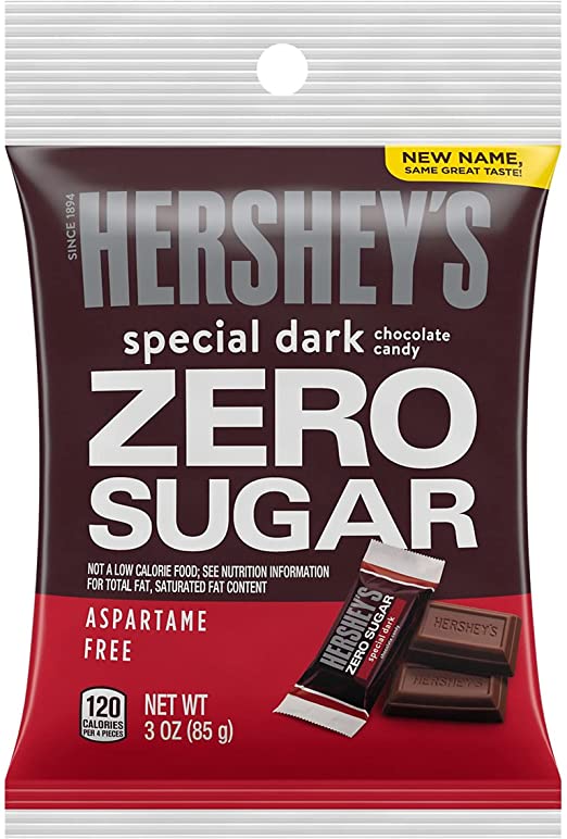 Hershey's Zero Sugar Mini Special Dark Chocolate Bar Bag 85g