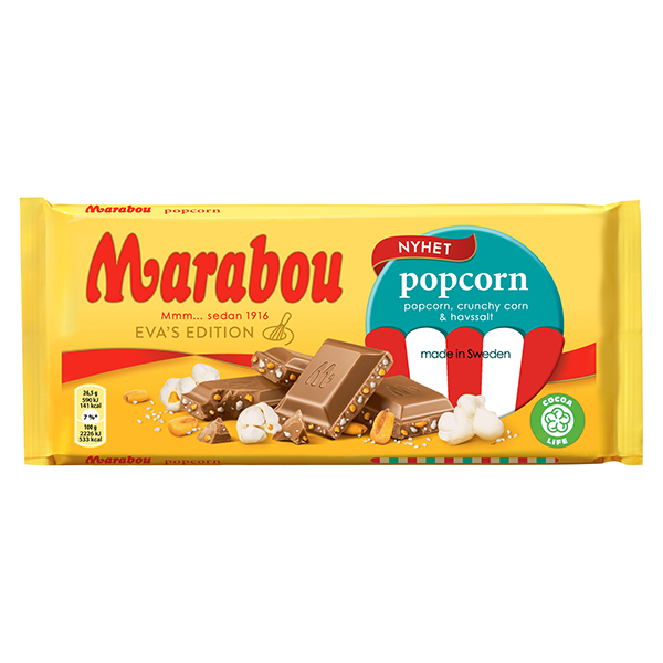 Marabou Milk Chocolate Popcorn Bar 185g