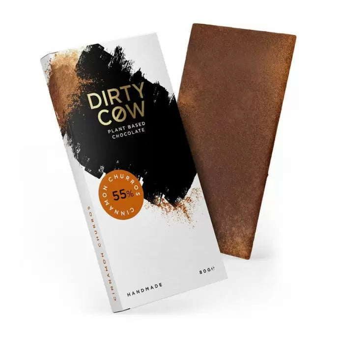Dirty Cow Cinnamon Churros Plant Based Chocolate Bar 80g