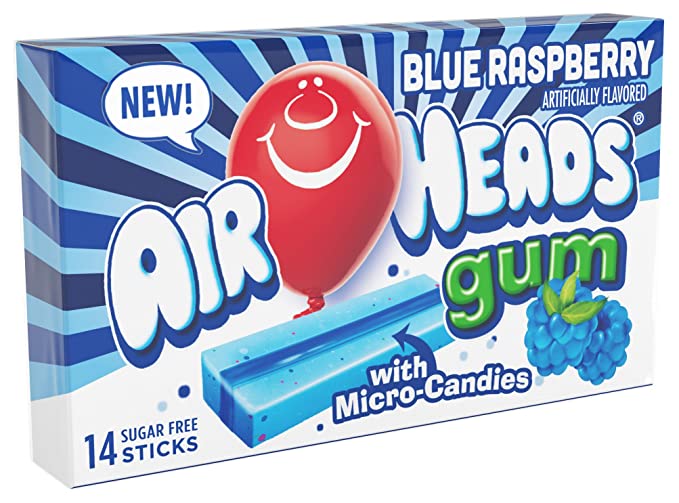 Airheads Sugar Free Gum Blue Raspberry 14 Piece