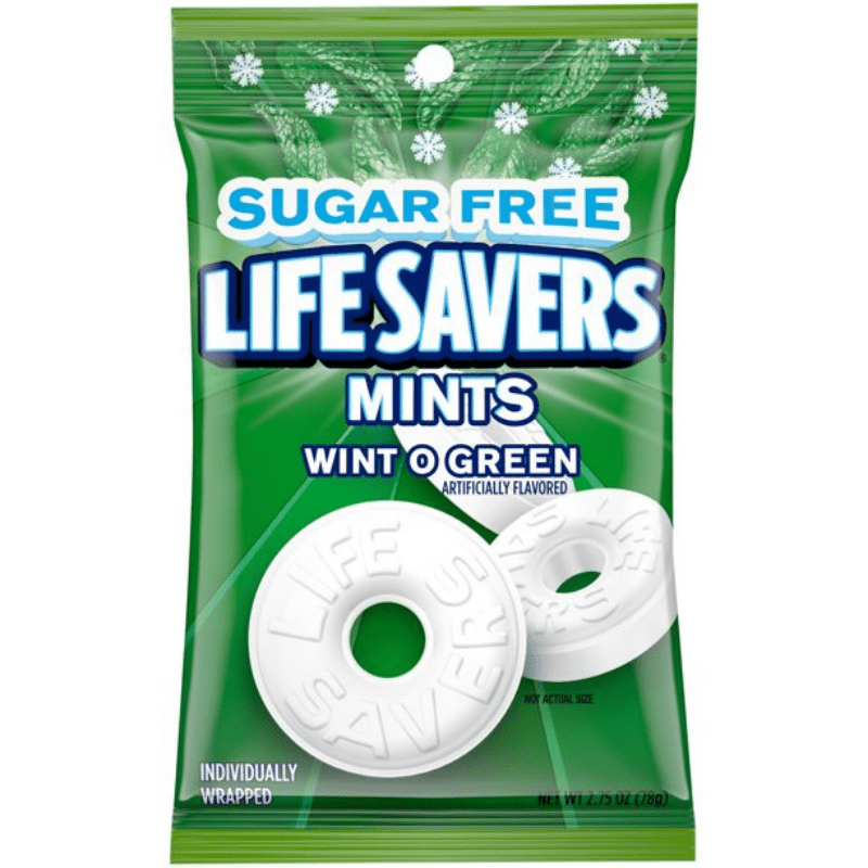 Lifesavers Wint O Green Sugar Free Mints 77g