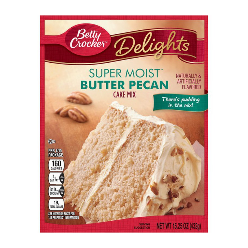 Betty Crocker Super Moist Delights Butter Pecan Cake Mix 432g - Best Before 5th March 2025