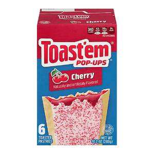 Toast'em Pop Ups Frosted Cherry Toaster Pastries 6pk 288g - Best Before 18th December 2023