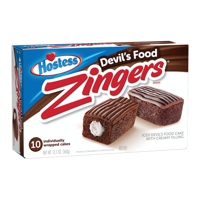 Hostess Zingers Chocolate Devils Food Cake 10 Pack 360g