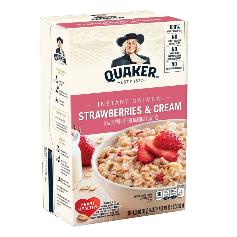 Quaker Instant Oatmeal Strawberries & Cream 300g