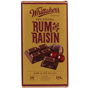 Whittakers Block Rum & Raisin 250g