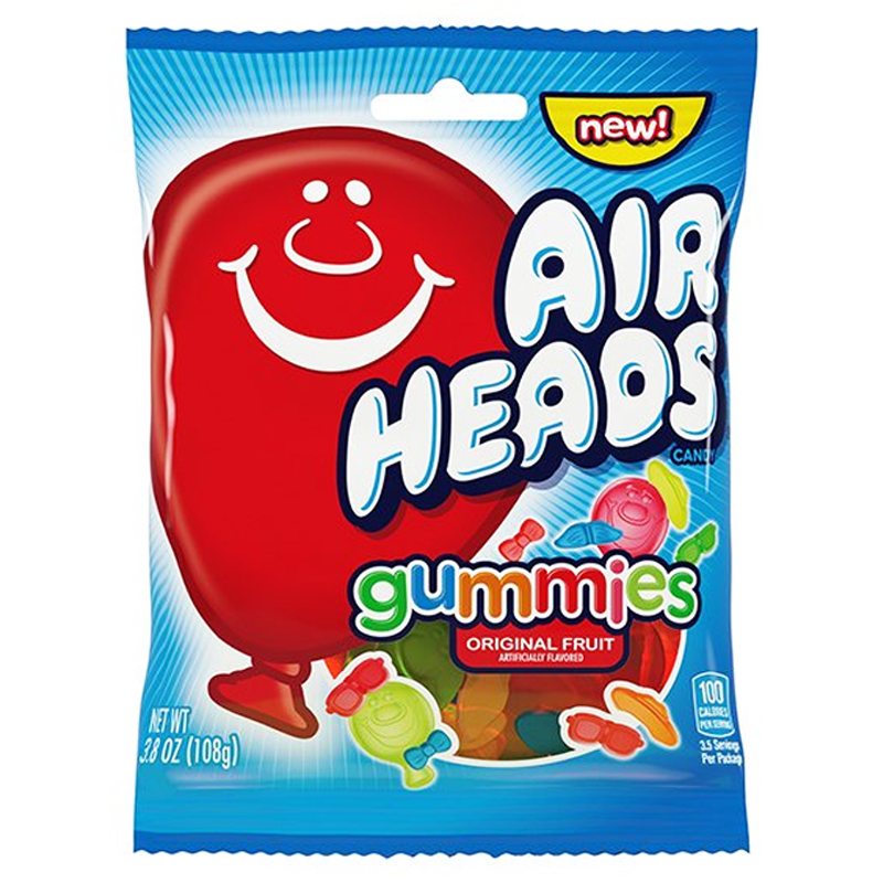 Airheads Gummies Peg Bag 108g - Best Before March 2025