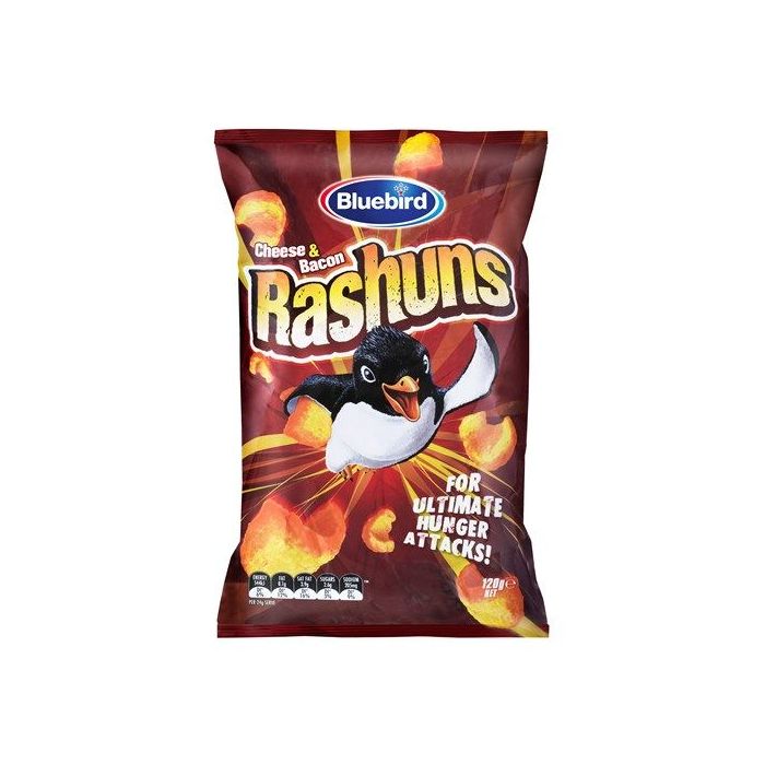 Bluebird Rashuns Cheese And Bacon Corn Snacks 150g
