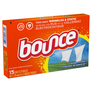 Bounce Outdoor Fresh Dryer Sheets 15 Pack
