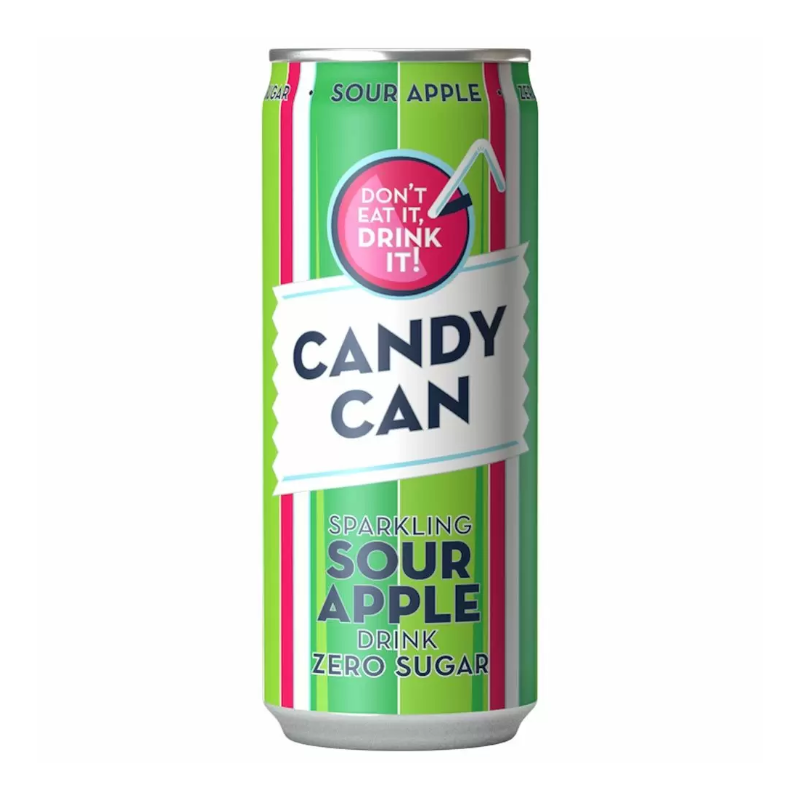 Candy Can Sparkling Sour Apple Zero Sugar 330ml