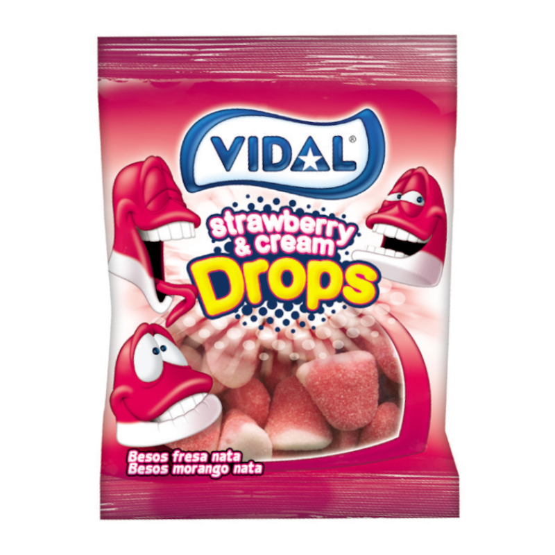 Vidal Strawberry & Cream Drops 100g