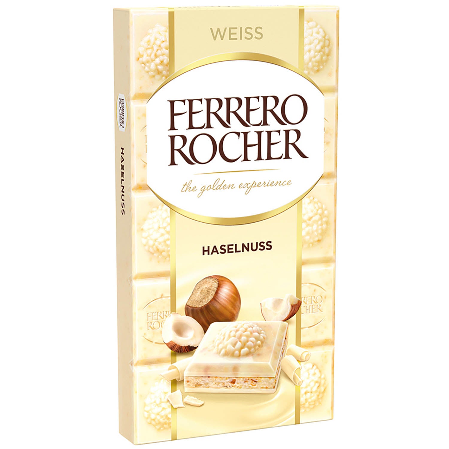 Ferrero Rocher Tafel Weiß - Chocolat blanc fourré avec crème de noiset –  Italian Gourmet FR
