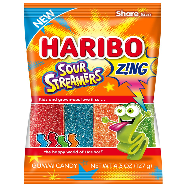 Haribo Sour Streamers Peg Bag 127g