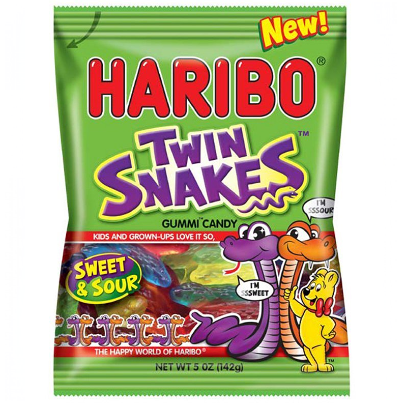 Haribo Sweet & Sour Twin Snakes 142g