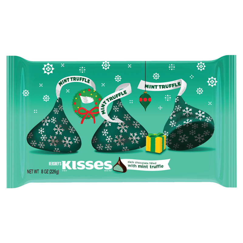 Hershey's Dark Chocolate Kisses Filled With Mint Truffle 198g