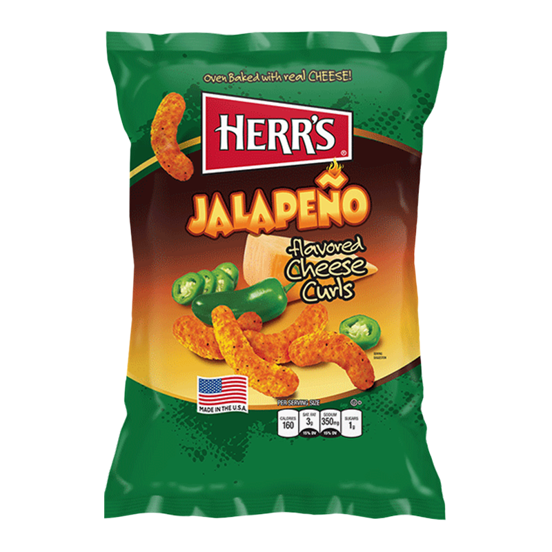 Herr's Cheese Curls Jalapeno Flavour Puffs 29g