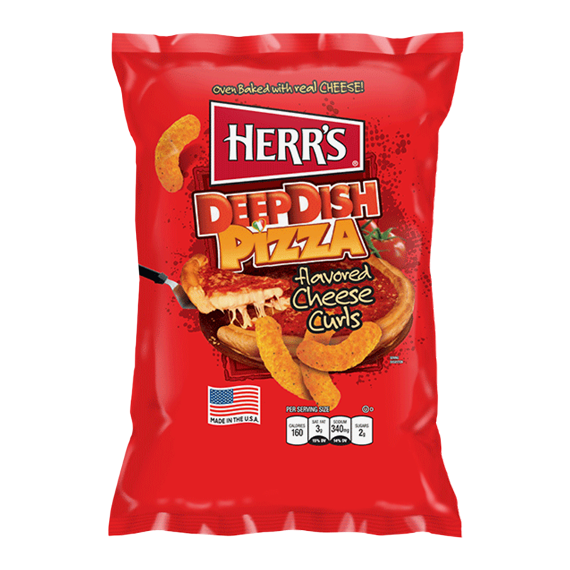 Herr's Deep Dish Pizza Flavoured Cheese Curls 170g