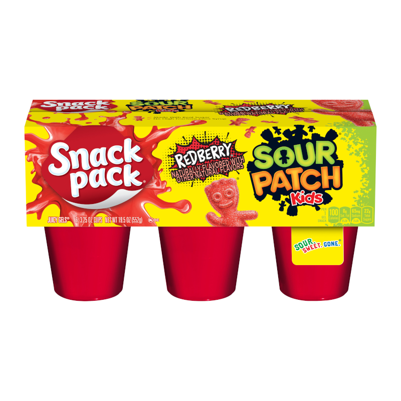 Snack Pack Sour Patch Kids Redberry Juicy Gels 6 Cups 552g - Best Before 10th December 2023