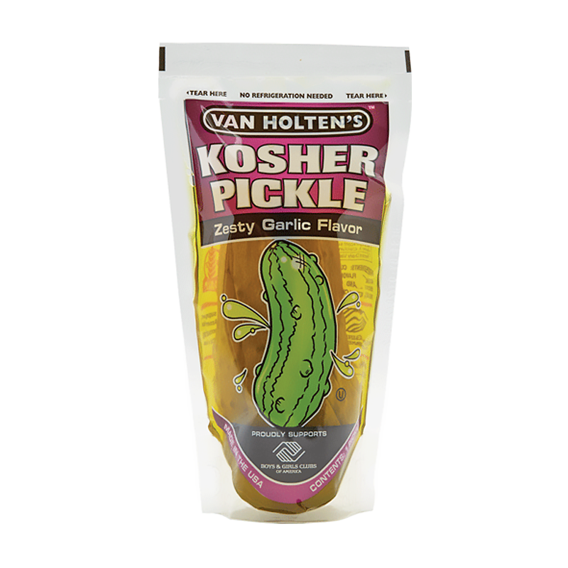 Van Holten's Pickle In A Pouch Jumbo Kosher Zesty Garlic